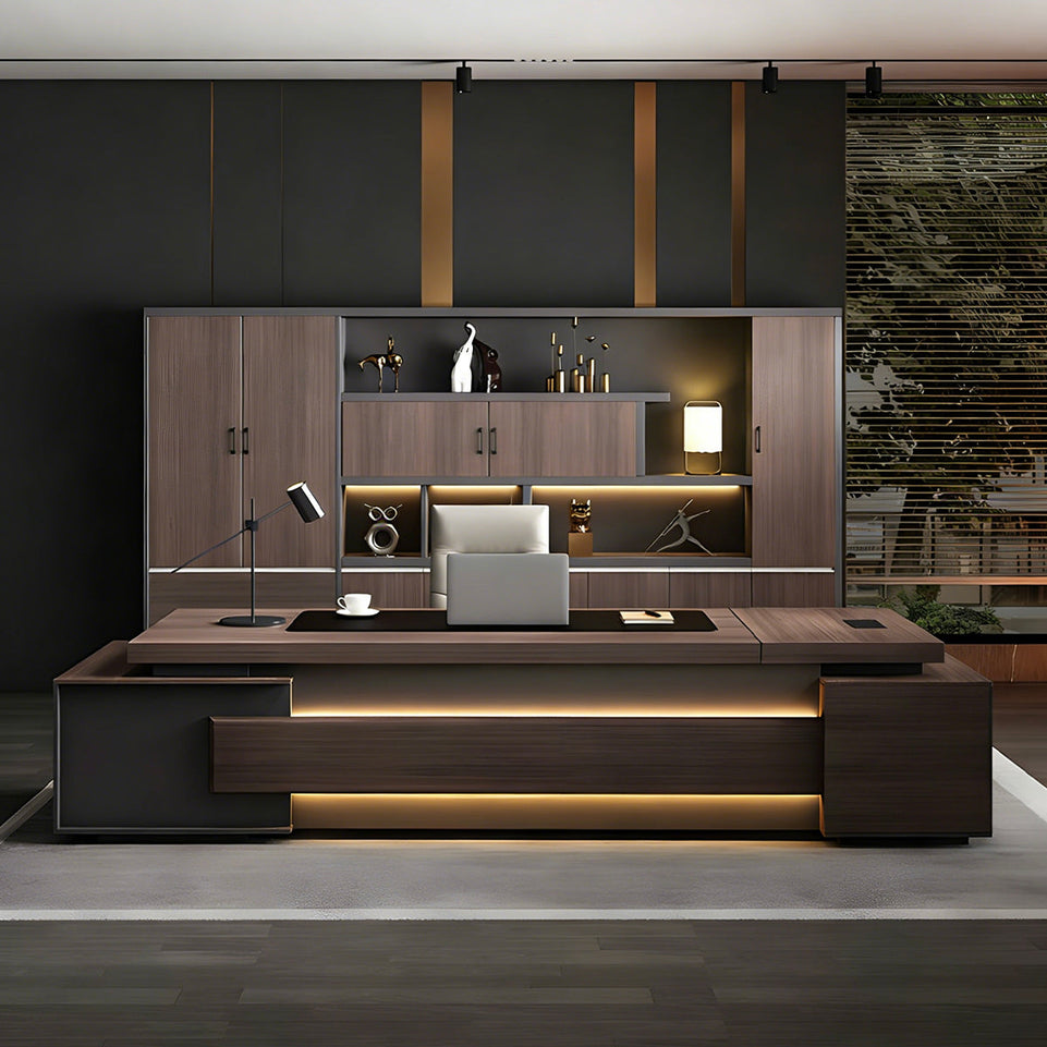 Executive Desk, angled product view, for executive office workspace, modern executive office furniture