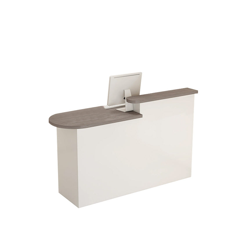 Curved Small Reception Counter with Cable Management and Lockable Drawer for Store JDT-10111