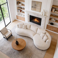 Modern Sherpa Lounge Sofa with Curved Backrest for Living Rooms & Reception Areas SZ-SF-0006