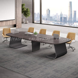 Executive Conference Table with Built-In Power Hub and Sculpted Stable Legs (In Stock)
