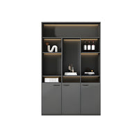 Elegant Executive File Cabinet, Solid Wood Office Background Cabinet, Archival Bookcase with Spacious Open Storage and Premium Hardware WJG-2109