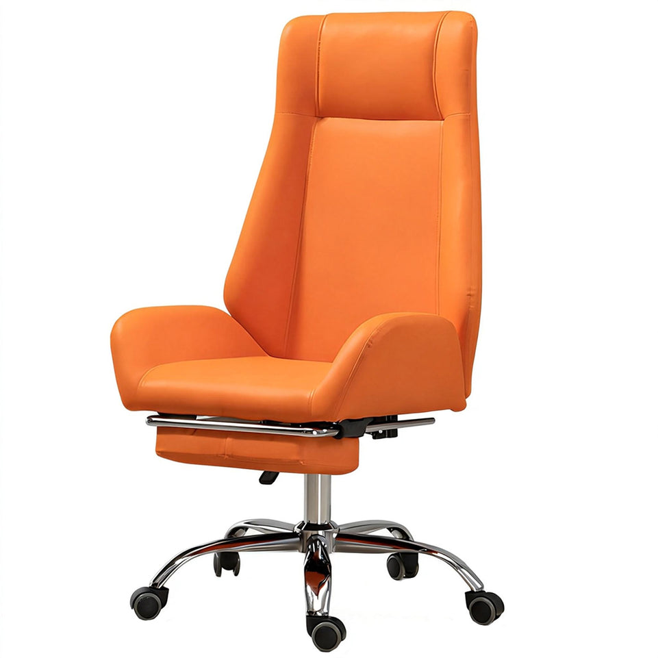 Ergonomic Leather Office Chair Stylish Brown Leather Mid-Back Design BGY-1050