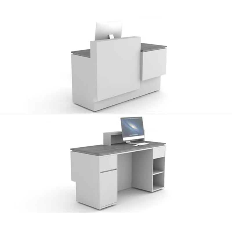 Compact Straight Reception Counter with Drawers and Cabinet for Shop JDT-10123