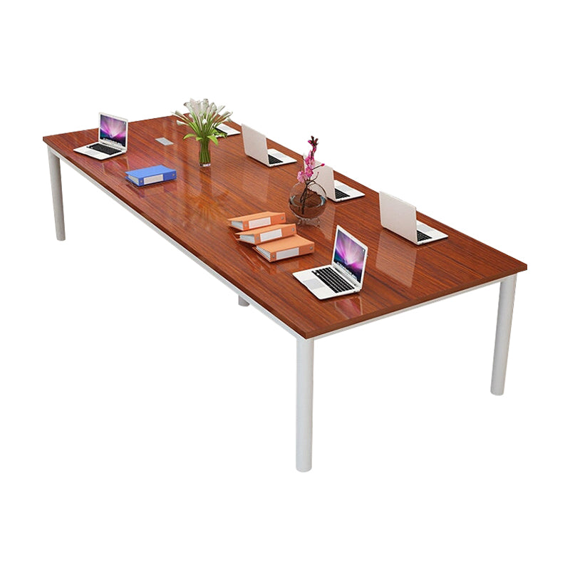 Simple Long Conference Table wtih Steel Legs and Wood Grain Made of Melamine Coated HYZ-10117