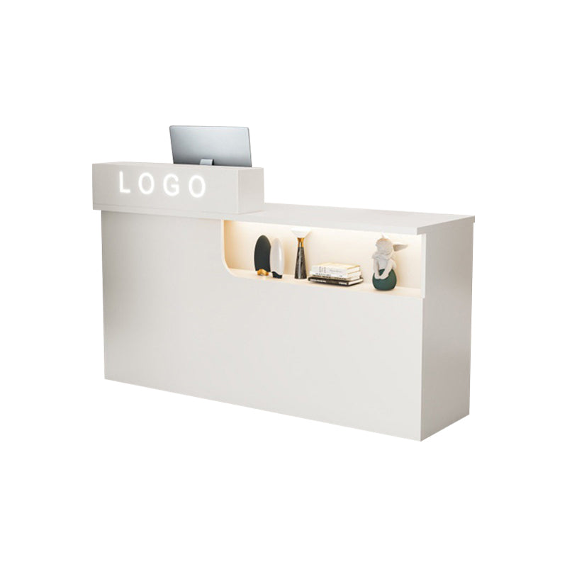 Corner Small Straight Reception Desk with Storage for Barber Shops and Salons JDT-1030