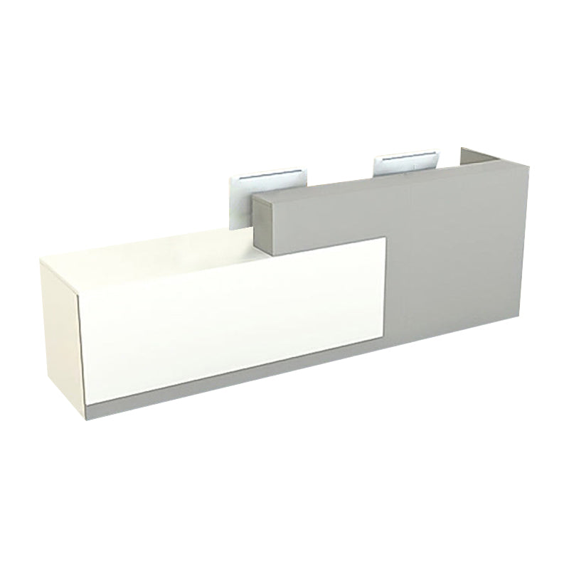 Color-Blocked Front Desk with Keyboard Tray and Shelf for Office JDT-10106