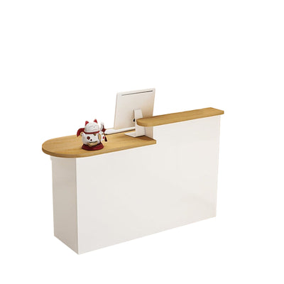 Curved Small Reception Counter with Cable Management and Lockable Drawer for Store JDT-10111