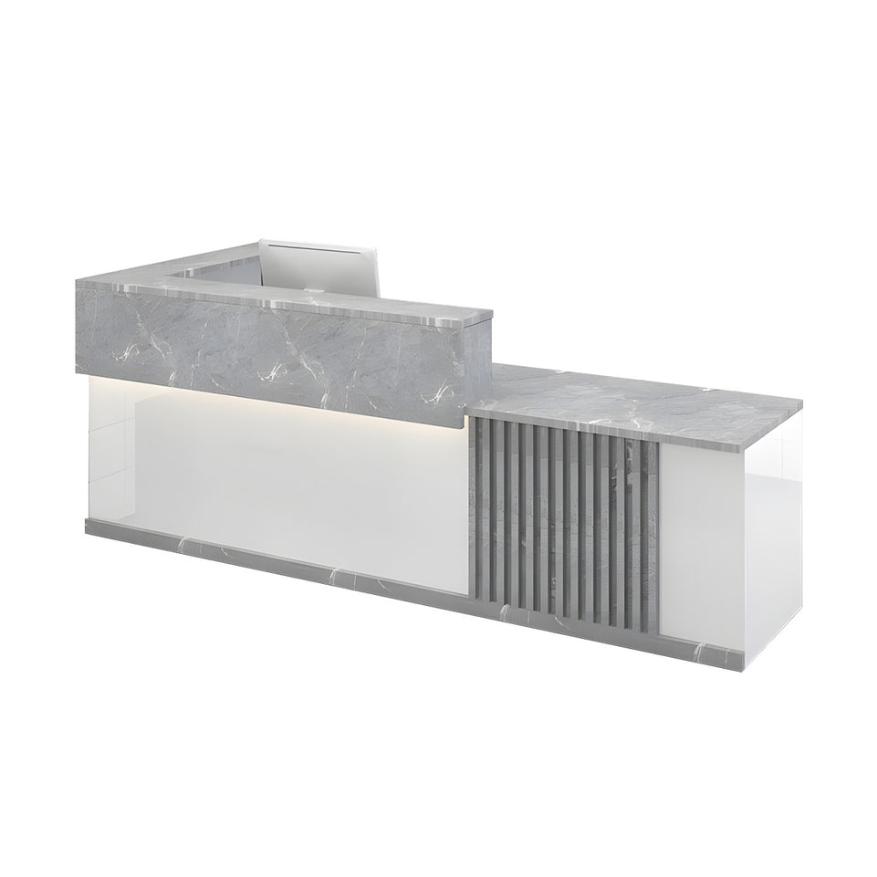Sleek Modern Reception Desk with Dual-Layer Surface for Restaurants, Hotels, and Commercial Spaces JDT-2327
