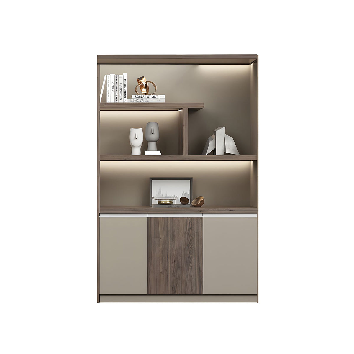 Premium Wooden Executive Lockable Cabinet, Modern Office Storage Cabinet, Background Storage and Archive Bookcase WJG-2169
