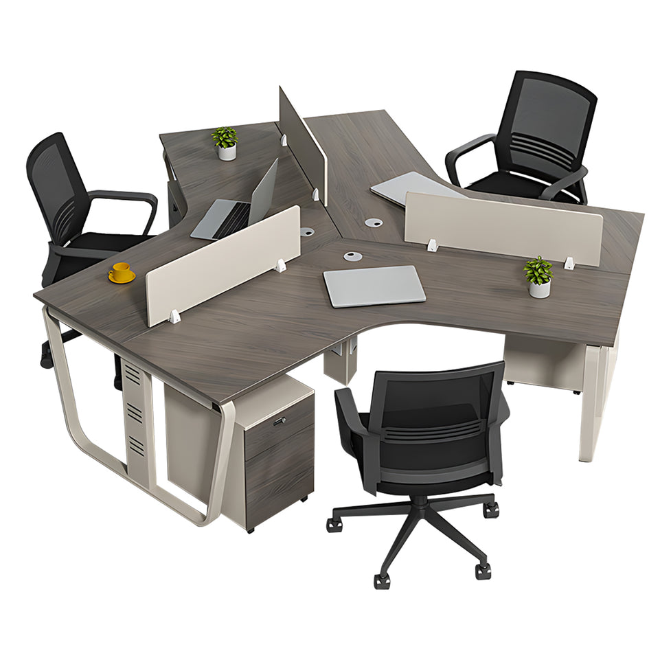 Sculpted Staff Desk Minimalist Modern Office Computer Desk Screen Card Seat Twin Staff Desk YGZ-1017