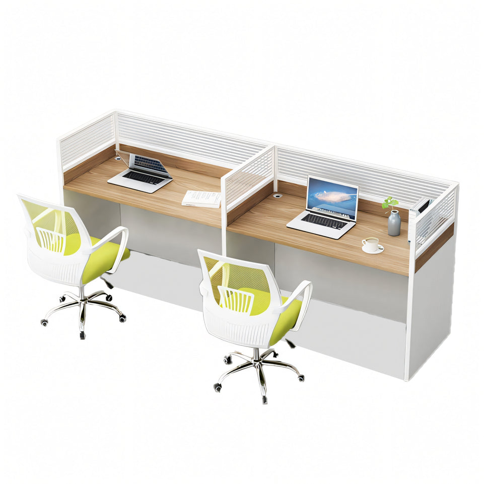 Modern L-Shaped Office Desk with Screen Divider for Employee Workstations BGZ-222