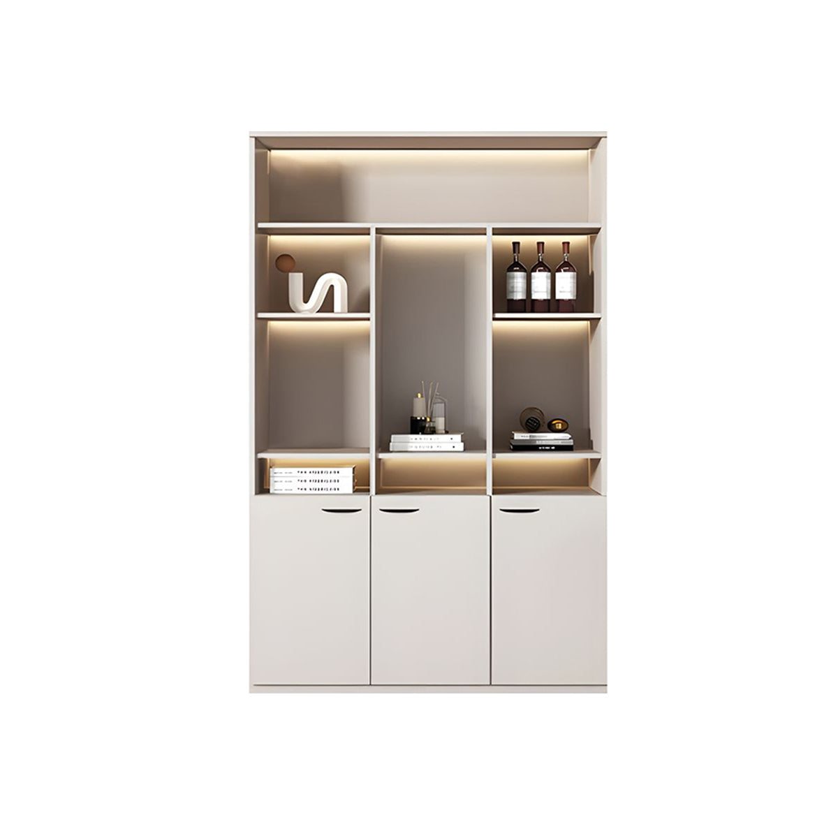 Elegant Executive File Cabinet, Solid Wood Office Background Cabinet, Archival Bookcase with Spacious Open Storage and Premium Hardware WJG-2109