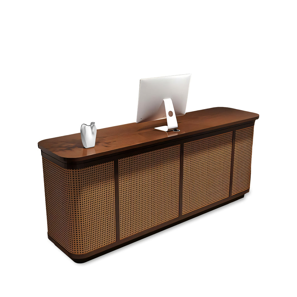 Rustic Wicker Front Desk: Perfect for Boutique Hotels and Restaurants JDT-145