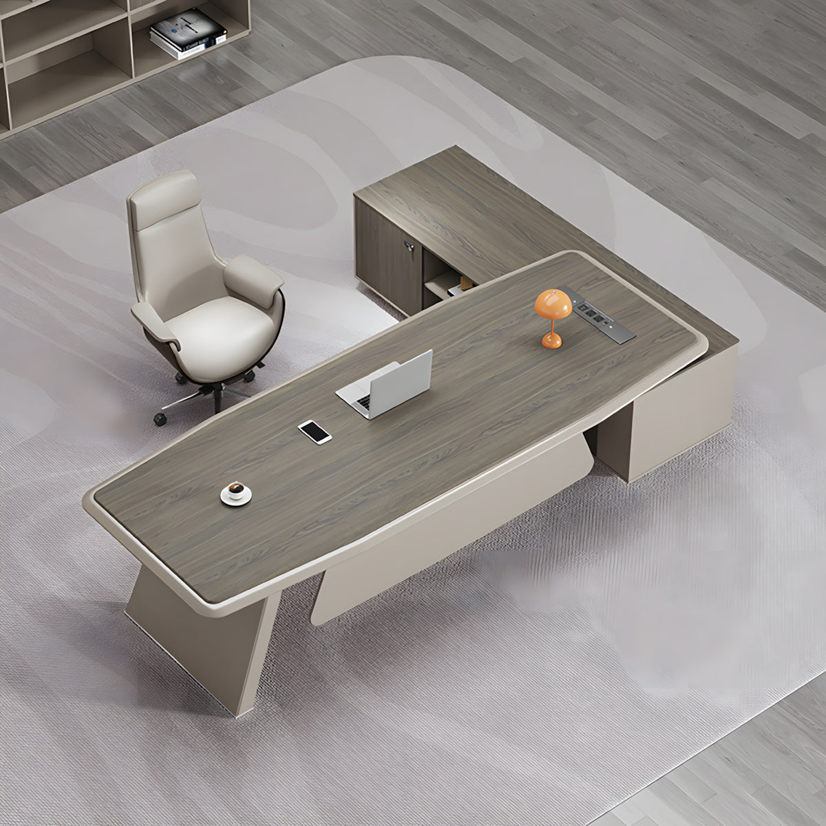 Modern L-Shaped Executive Desk with Side Storage for General Manager LBZ-2284