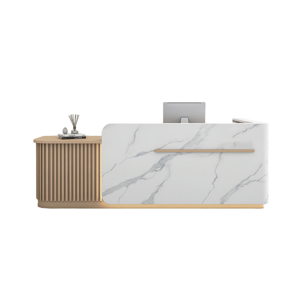 Sleek Reception Desk with Ample Storage & Functional Layout JDT-2342