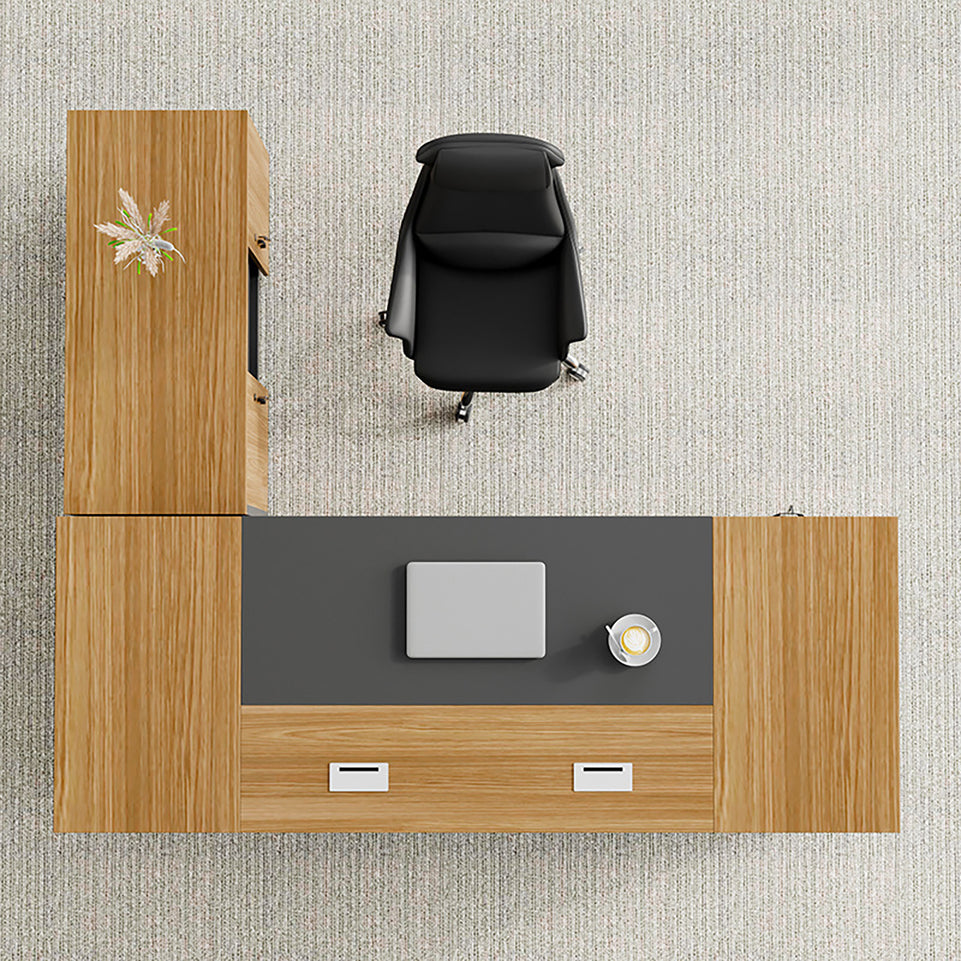 Computer Office Desk Executive Baffle Large Capacity Storage L shape Executive Desk With Upgraded Design LBZ-1024