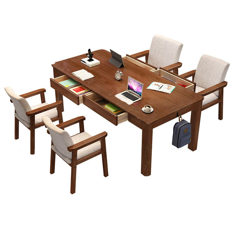 Solid Wood Conference Table for Home Living Room and Minimalist Study Table for Four People HYZ-1083