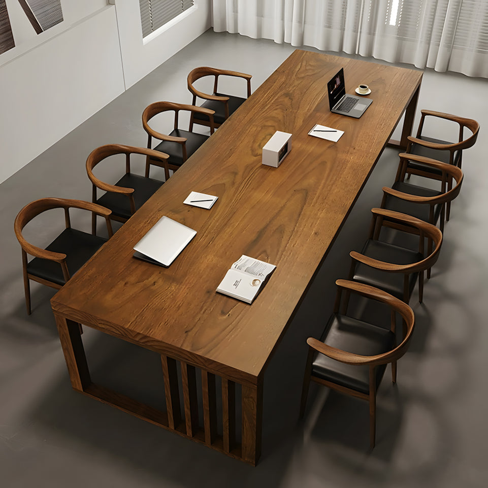Classic Solid Wood Conference Table Spacious Meeting Room Desk HYZ-1054