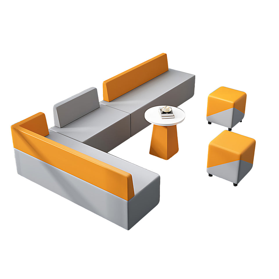 Modern Scratch-Resistant Corner Sofa with Solid Wood Frame for Office Reception and Lounge Areas JDZH-2081