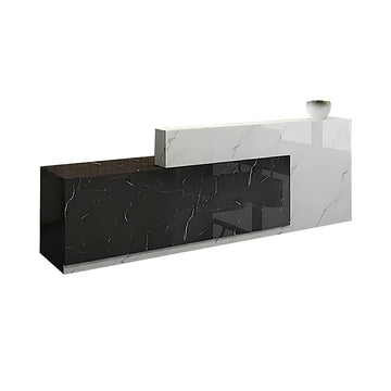 Salon Reception Desk with Keyboard Tray, Lockable & File Drawers for Salon
