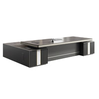 Modern L-Shaped Executive Desk with Multimedia Cable Box LBZ-2123