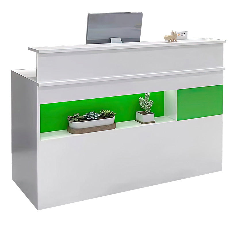 Hollow Design Small Front Desk with Display Window and Lockable Drawer for Shop JDT-1065