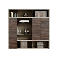 Modern Minimalist Executive Desk PC Ventilation Ports and Side Cabinet LBZ-10191