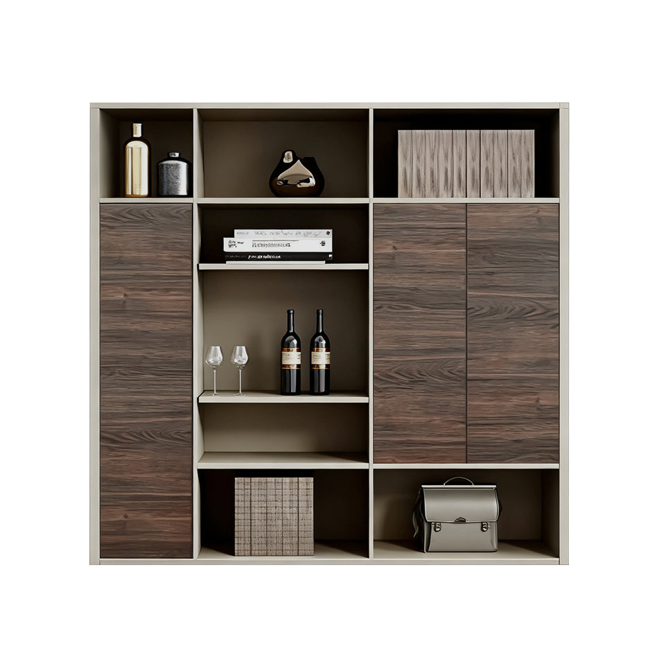 Modern Minimalist Executive Desk PC Ventilation Ports and Side Cabinet LBZ-10191