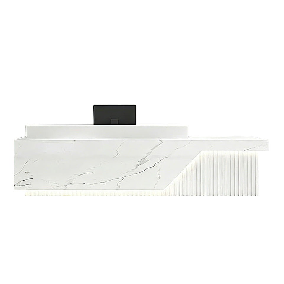 Color-Blocked Straight Integrated Reception Desk with Large Storage for Hotels and Offices JDT-1094