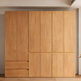 Vintage Wardrobe with Grooved Handle & Hanging Rod for Bedroom CWG-2136