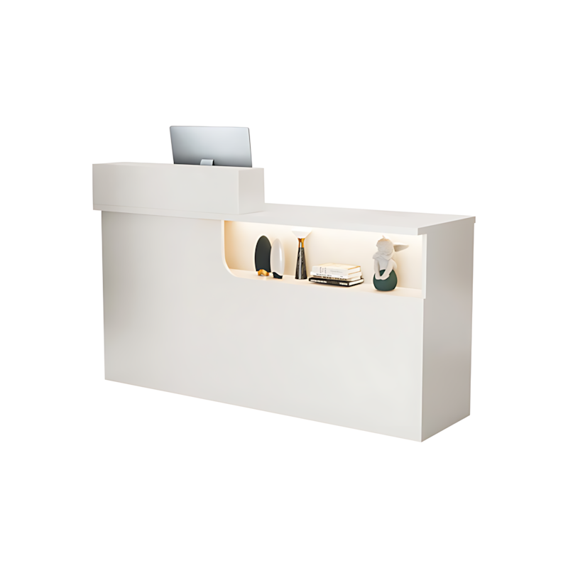 Corner Small Straight Compact Reception Desk with Storage for Barber Shops and Salons JDT-1030