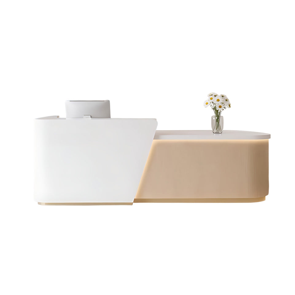 Elegant Reception Desk with LED Lighting & Spacious Storage for Offices & Salons JDT-2356