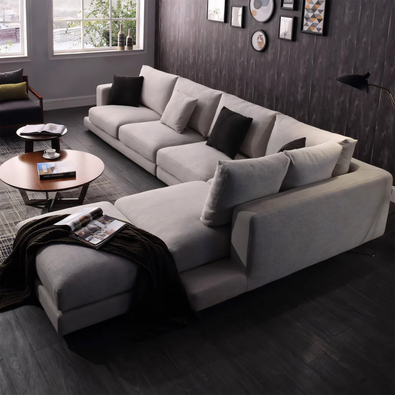 Modern Sofa 110-140 in Wide with Lumbar Support for Living Room