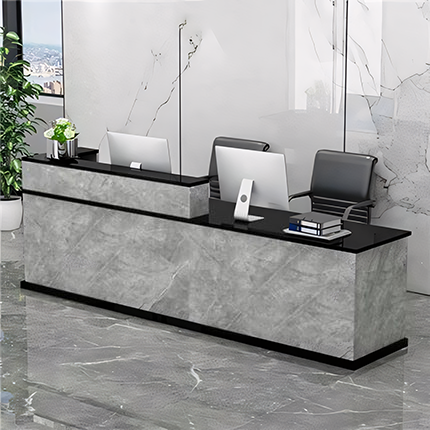 Corner Straight Stylish Reception Desk with Keyboard Tray and Drawers for Offices and Hotel Lobbies JDT-712（In Stock）