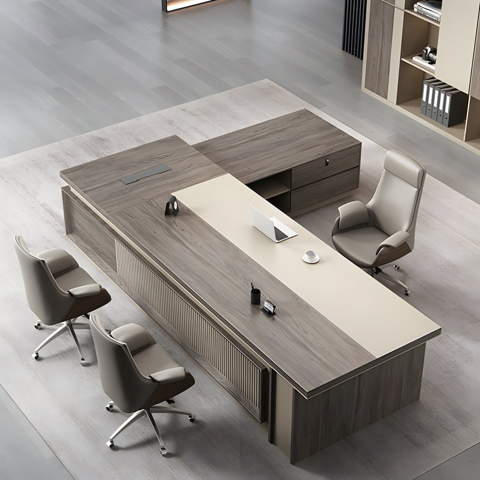 Modern Executive Desk With Wood Grain Executive Office Table LBZ-1051