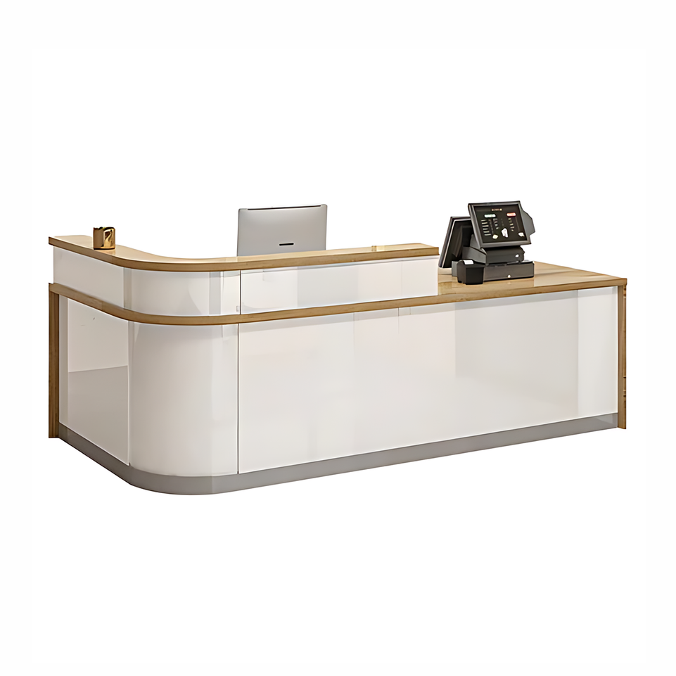 Rectangular Laminate Front Reception Desk with Filing Cabinet JDT-766