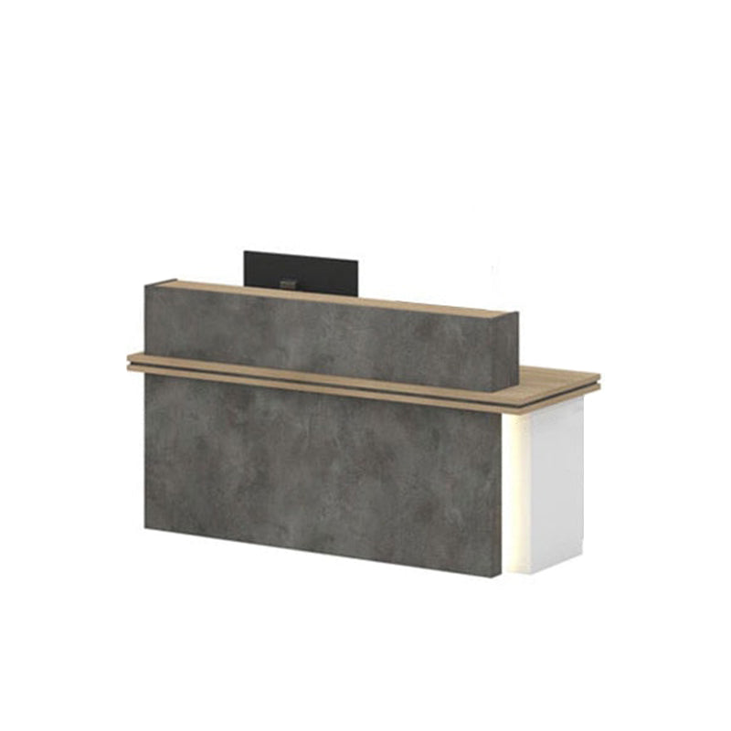 Segmented Design Straight Front Desk with Compartments and Lockable Cabinet for Hotels and Offices JDT-10100