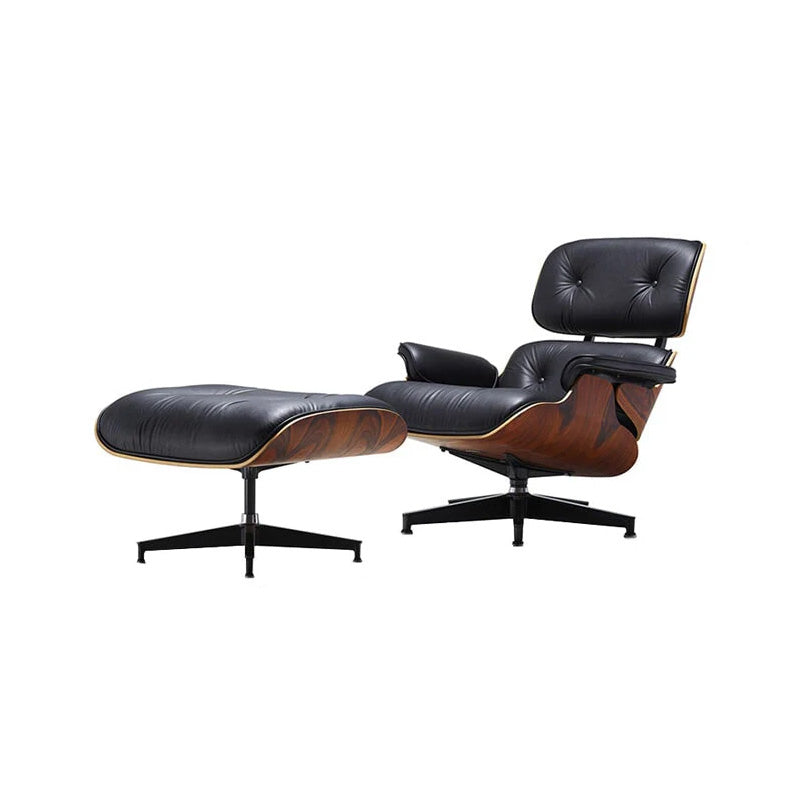 A stylish customizable indoor living room chair made of genuine leather and natural wood YZ-M042