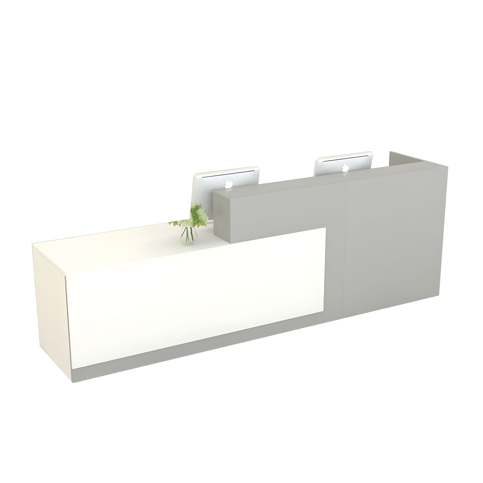 Color-Blocked Front Desk with Keyboard Tray and Shelf for Office JDT-10106