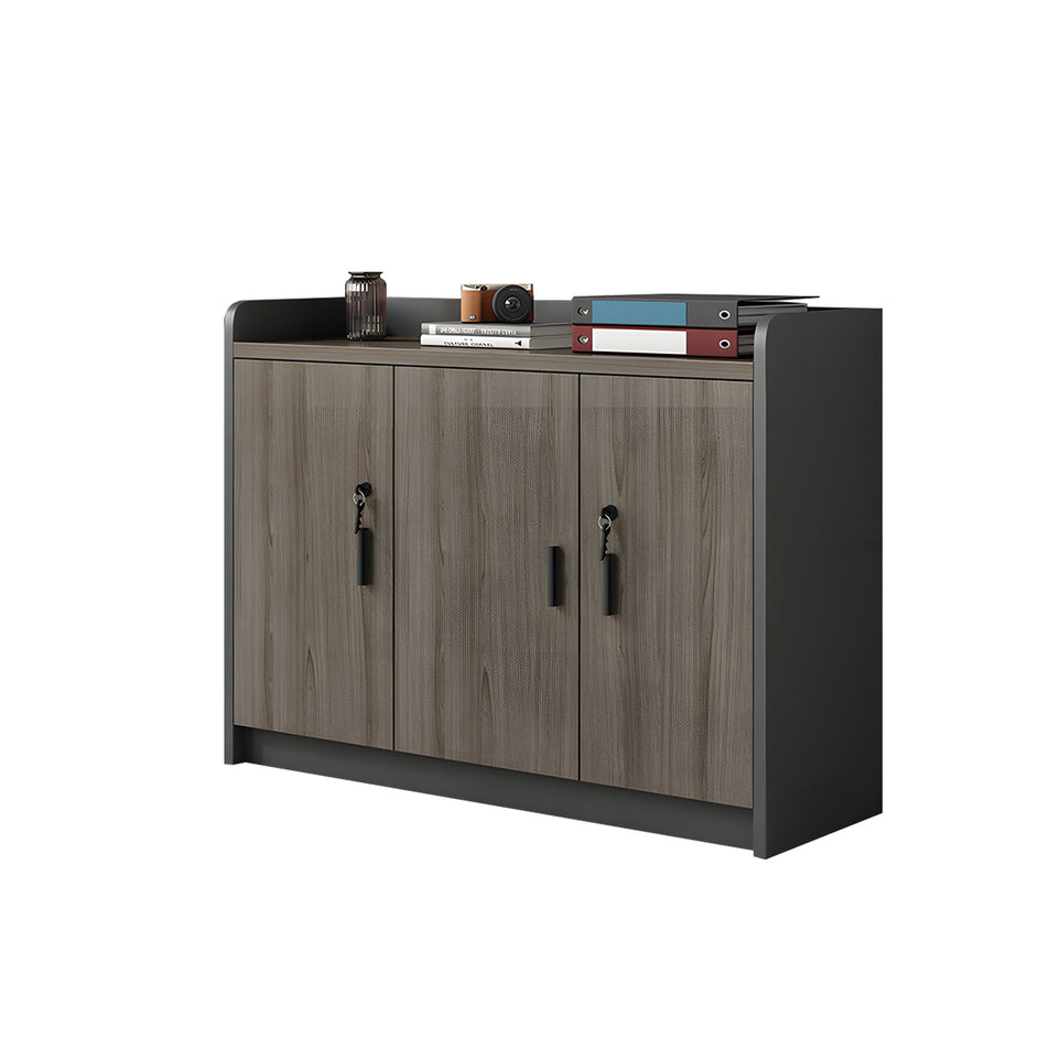 Elegant Wooden Office Low Cabinet With Lock, Large Storage Space, Smooth Silent Doors, Ideal for Conference Rooms and Workspaces CWG-2168