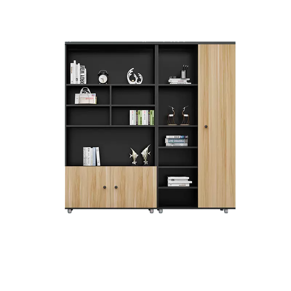 Rectangular Wooden File Cabinet with Open Storage Compartments WJG-745