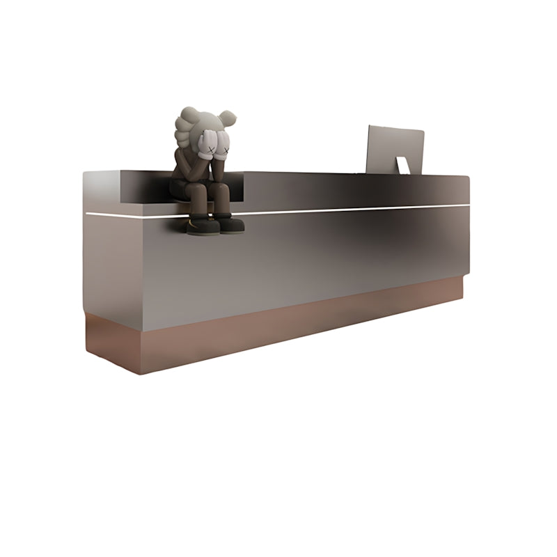 Color-Blocked Stainless Steel Front Desk with Keyboard Tray and 5 Drawers for Salon JDT-10163