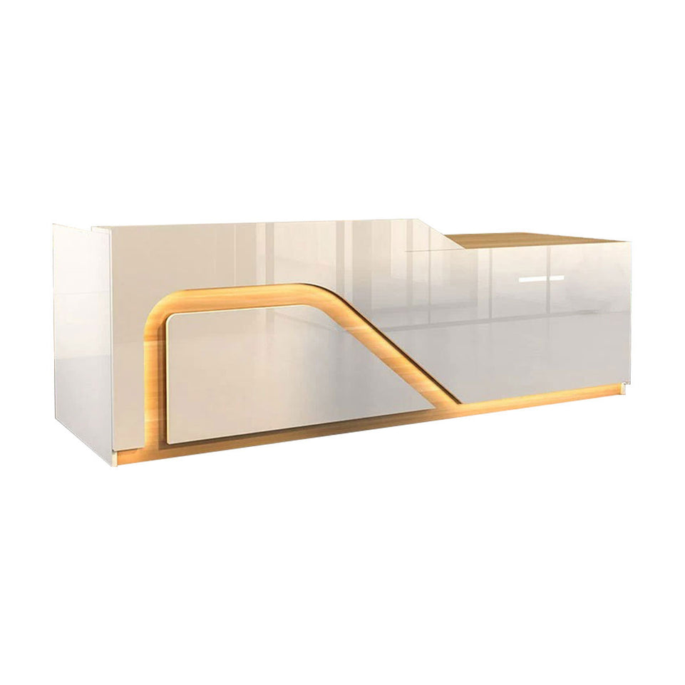 Lacquer Reception Desk with LED Lights and Lockable Drawer for Retail Stores JDT-1051