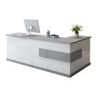 L-shaped Modern Reception Desk with a Drawer and a Keyboard Tray JDT-069