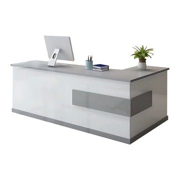 L-Shaped Reception Desk with Lockable for Salon