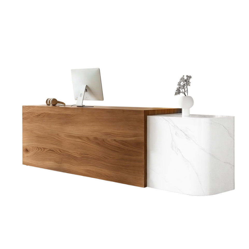 Modern Stylish Dual-tone Reception Desk with Ample Storage for Offices & Retail Spaces JDT-2357