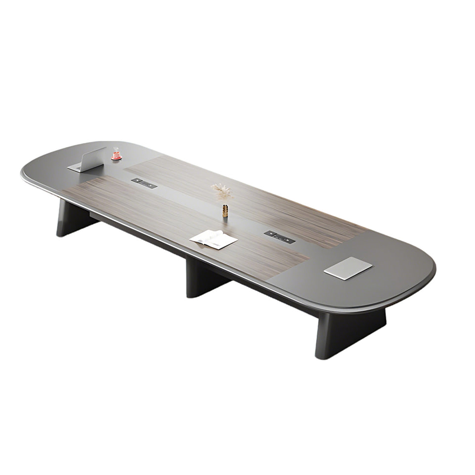 Sleek Conference Table with Hidden Cable Management and Reinforced Legs for Modern Offices and Meeting Rooms HYZ-2116
