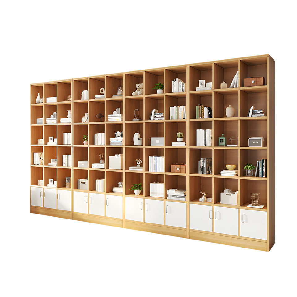 Spacious Floor-to-Ceiling Wooden Bookcase – Multi-Layer Dustproof Storage Cabinet for Home with Deep Shelves CWG-2178