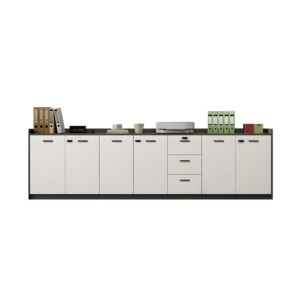 Contemporary Floor-Standing Office File Cabinet with Lockable Storage, Adjustable Shelves, and Spacious Drawers CWG-2176