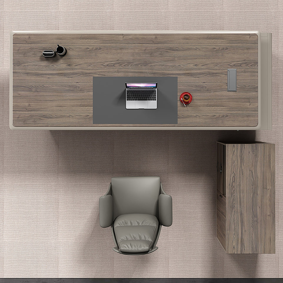 Elegant Executive Desk With Rounded Edge Design Modern Minimalist Office Desk LBZ-10163